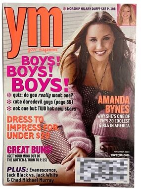 Vintage YM Magazine Amanda Bynes November 2003 Y2K Fashion Music